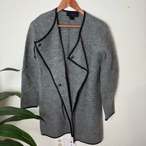 🖤 Ann Taylor Gray Wool Open-Front Cardigan Coat – Size Small